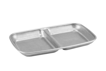 Двосекційна тарілка з нержавіючої сталі 15,5×9см Vintage Silver