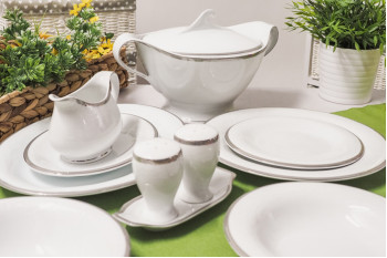 Столовий сервіз 12/45 Porcelana Bogucice Antonio Platin 