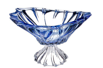 Фруктовниця на нозі 33см Aurum Crystal Plantica Blue 