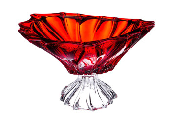 Фруктовниця на нозі 33см Aurum Crystal Plantica Red 