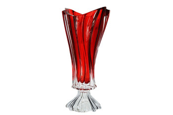 Ваза на нозі 40см Aurum Crystal Plantica Red 