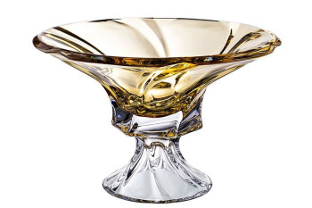 Фруктовниця на нозі 30,5см Aurum Crystal Mozart Amber 
