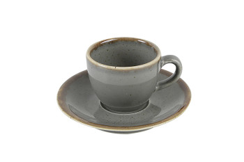 Набір чашка 80мл + блюдце 12см Porland Dark Grey