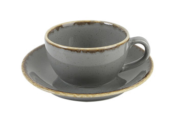 Набір чашка 207мл + блюдце 15см Porland Dark Grey