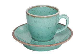 Чашка 80мл з блюдцем 12см Porland Turquoise