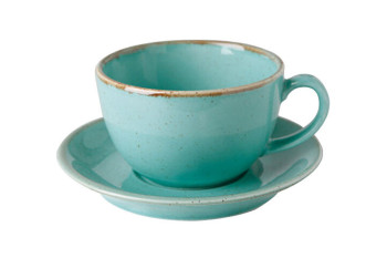 Чашка 320мл з блюдцем 15см Porland Turquoise
